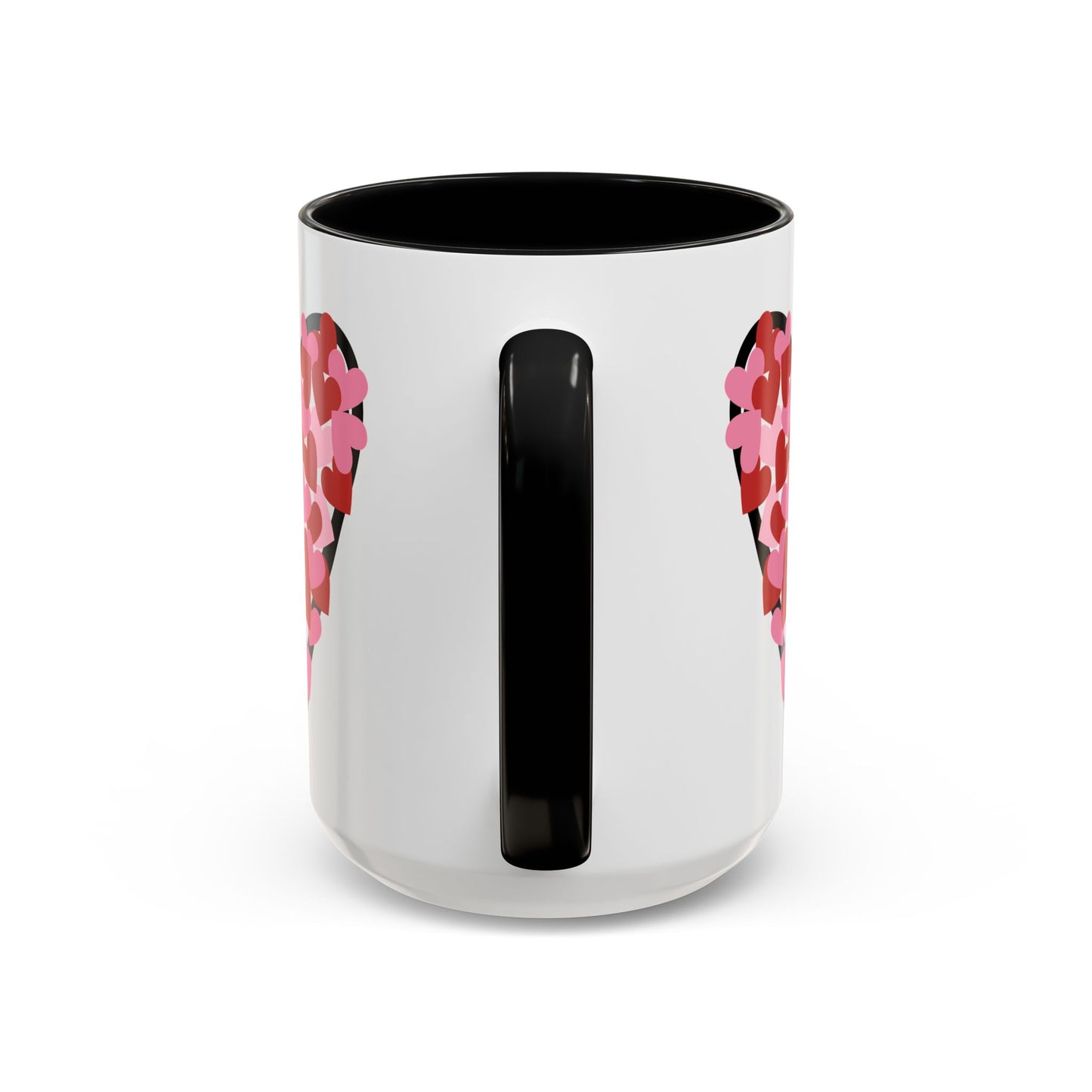 Black Two Tone Heart Coffee Mug-Cute Valentine's Day Mug