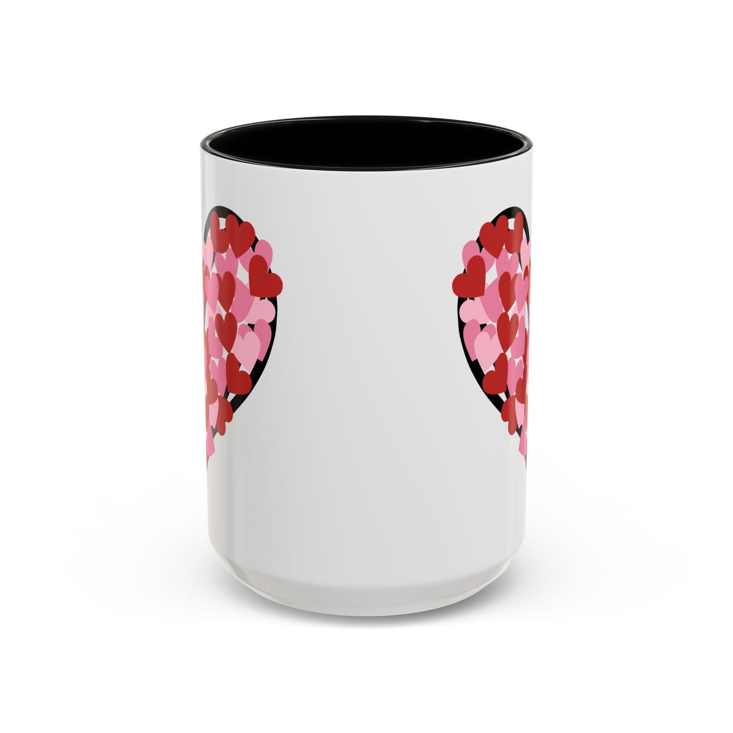 Black Two Tone Heart Coffee Mug-Cute Valentine's Day Mug