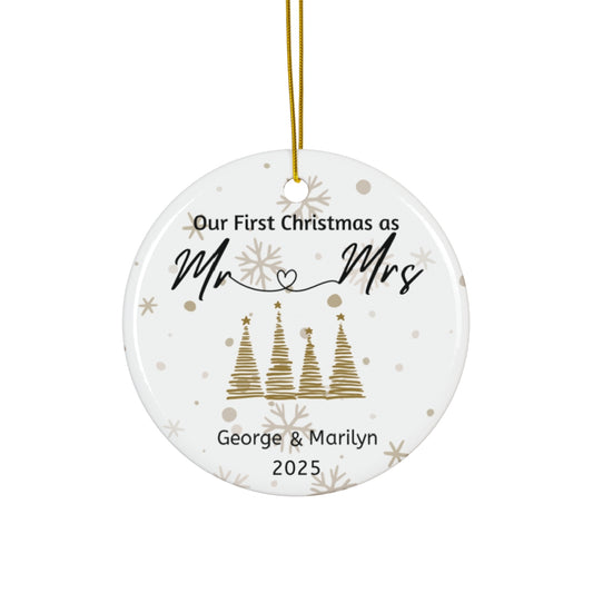 Our First Christmas As Mr & Mrs  Personalized Ornament