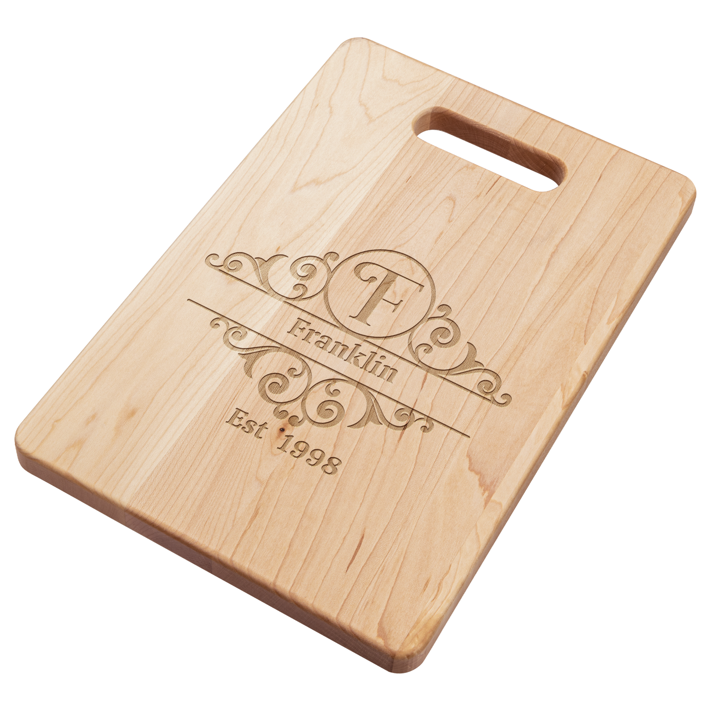 Personalized Vintage Monogram Maple Cutting Board