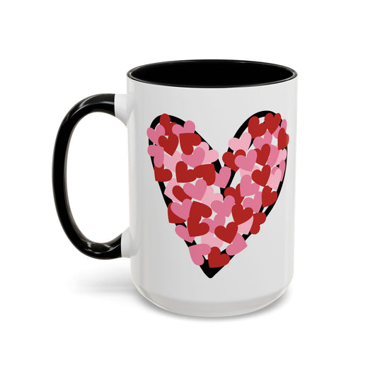 Black Two Tone Heart Coffee Mug-Cute Valentine's Day Mug