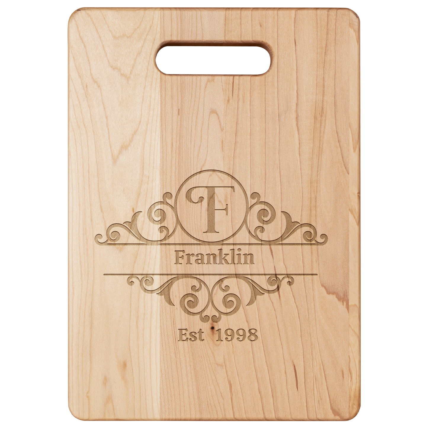Personalized Vintage Monogram Maple Cutting Board