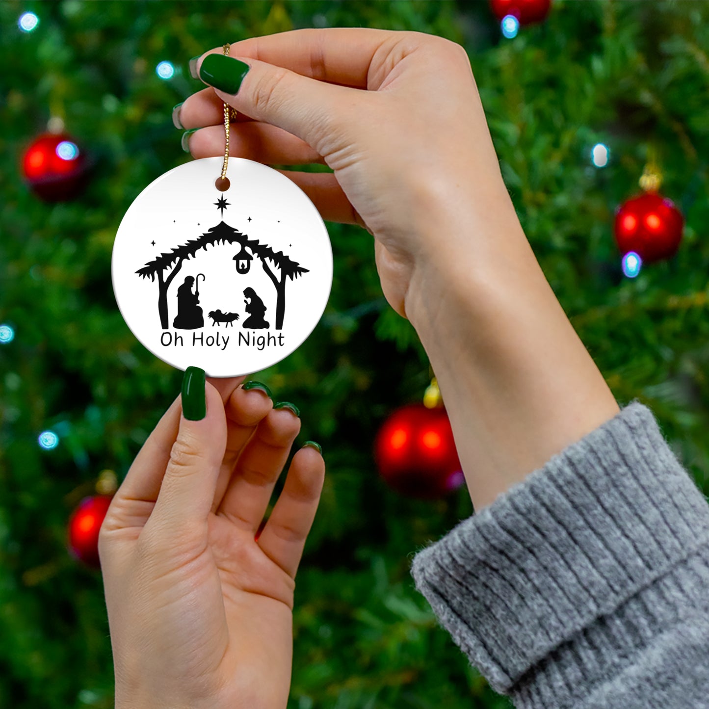Oh Holy Night Silhouette Ornament