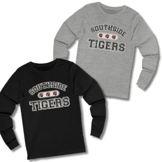 Southside Tigers Paw Prints Long Sleeve Tee
