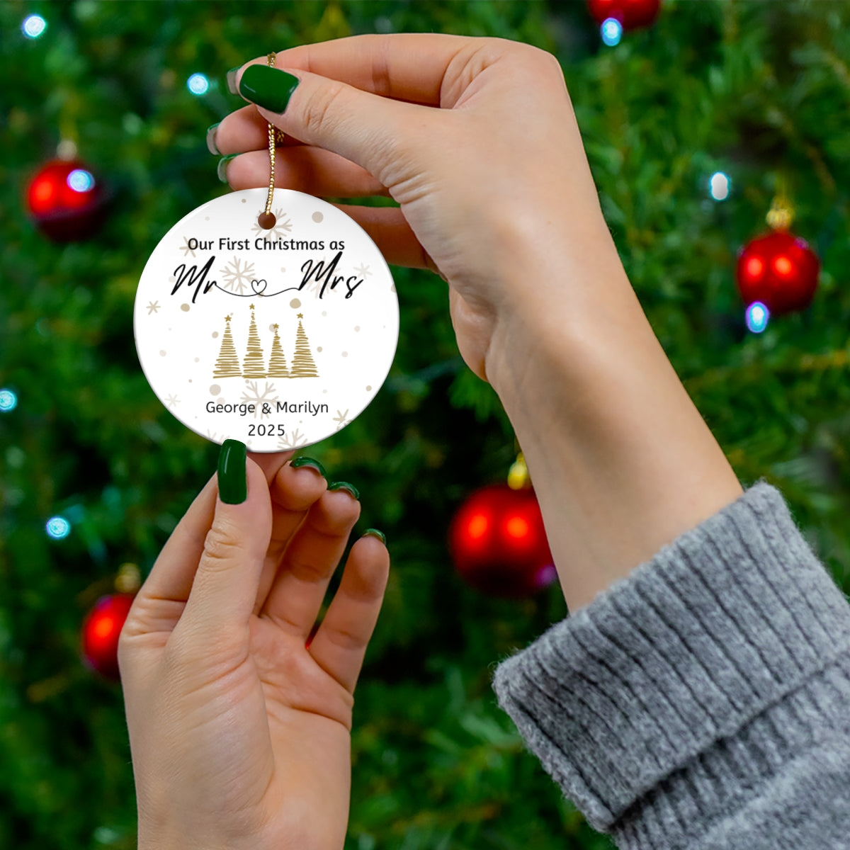 Our First Christmas As Mr & Mrs  Personalized Ornament