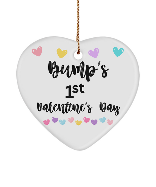 Valentine Baby Gifts, Bump's First Valentines Day Ornament, Gift for New Mom, New Baby Gifts, New Parents Gift, Expectant Mom