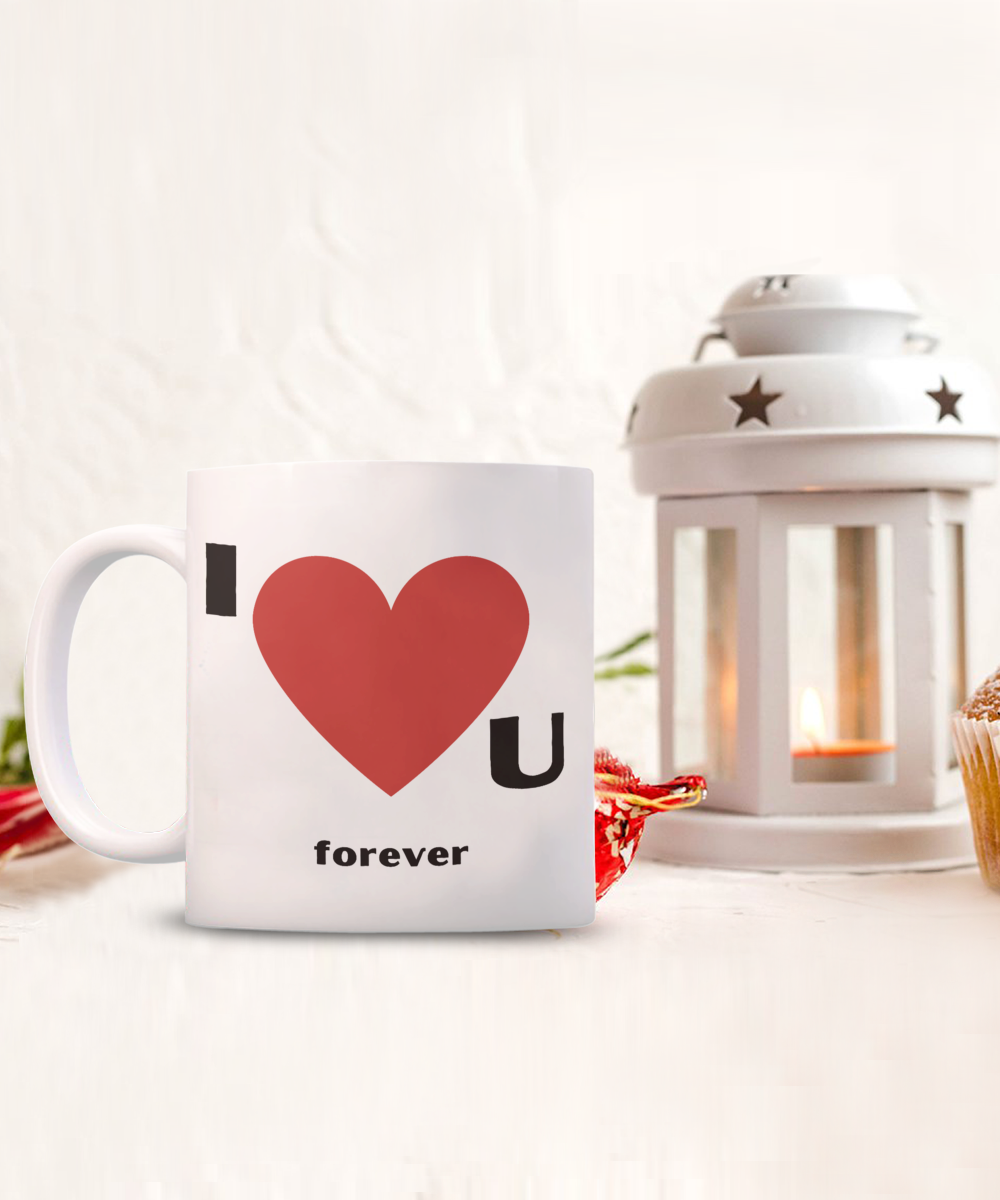 I Heart U, I Love You Gift, Romantic Valentines Day Mug, Valentines Coffee Mug, I Love You Mug