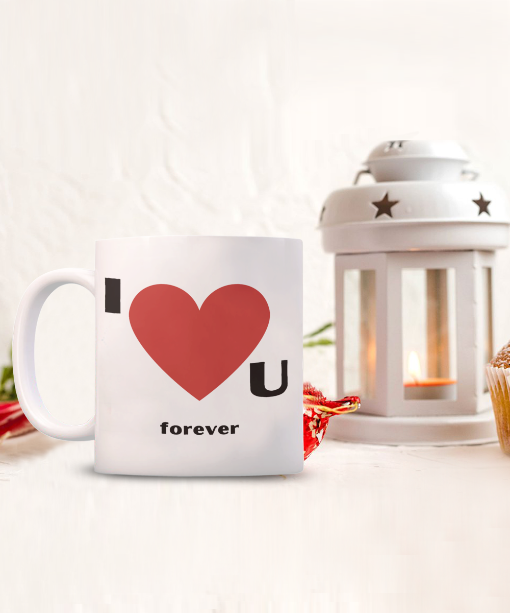 I Heart U, I Love You Gift, Romantic Valentines Day Mug, Valentines Coffee Mug, I Love You Mug