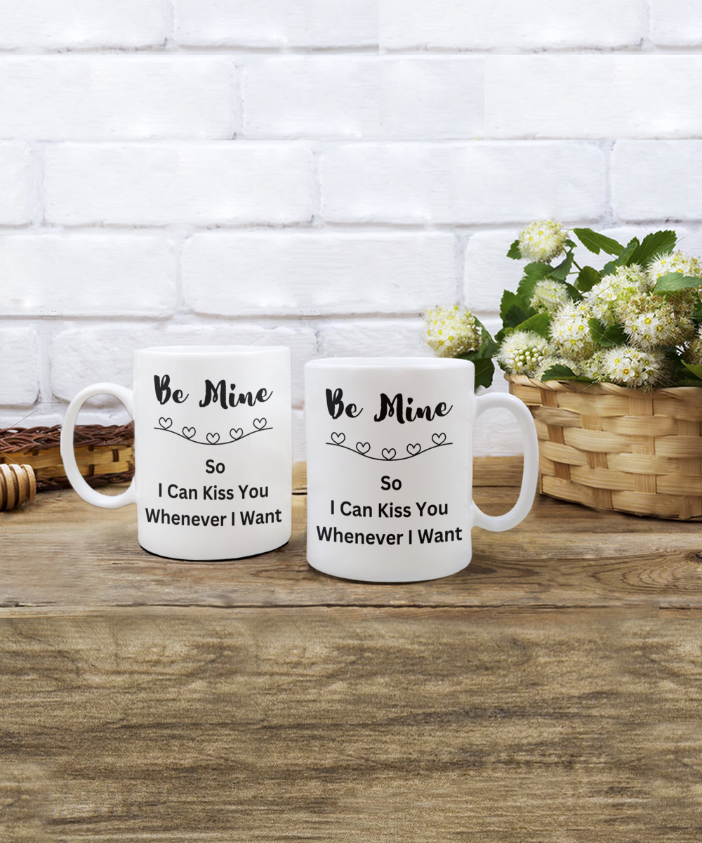 Valentines Cup, Be Mine Valentine, Valentines Coffee Mug, Romantic Valentines Day Gift, Husband gift from wife, Wife Valentines Day