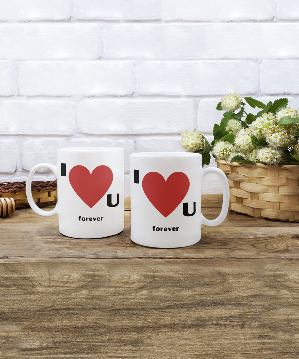 I Heart U, I Love You Gift, Romantic Valentines Day Mug, Valentines Coffee Mug, I Love You Mug